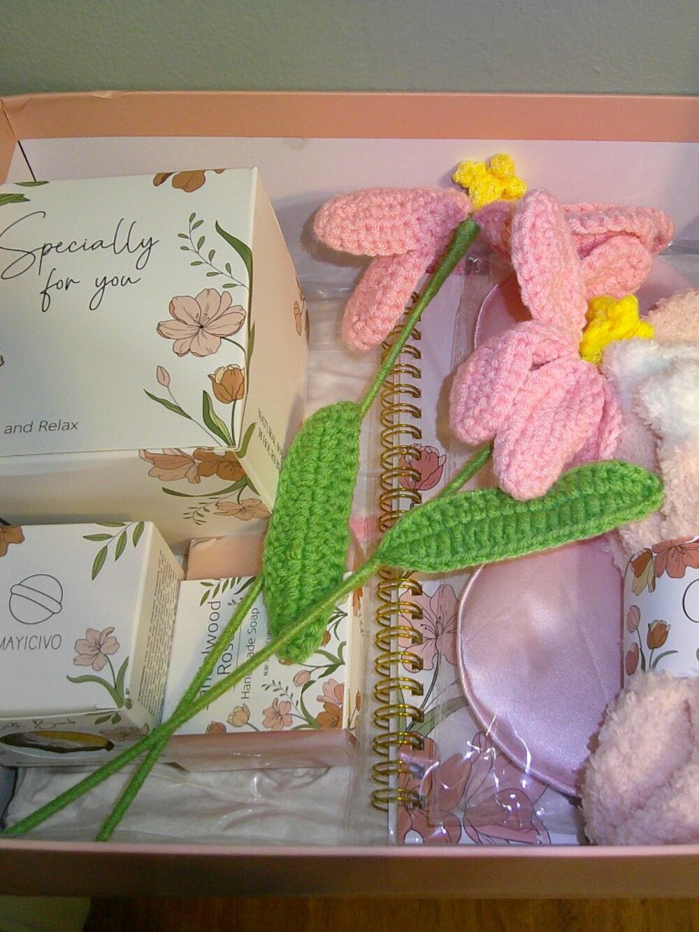 Women Self Care Spa Package, Get Well Gift Basket, Sandalwood Rose 11 ITEMS